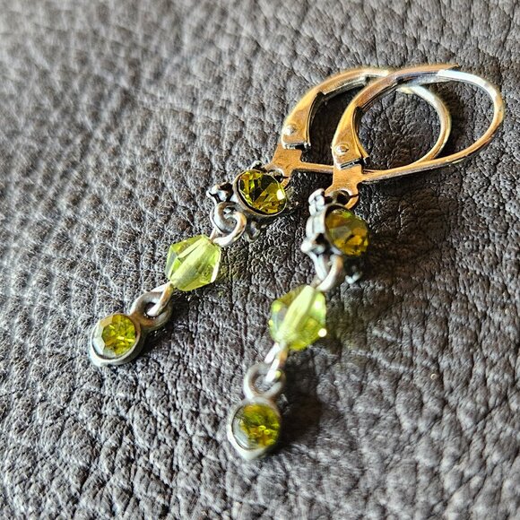 Delicate Peridot Drop Earrings - Picture 2 of 5
